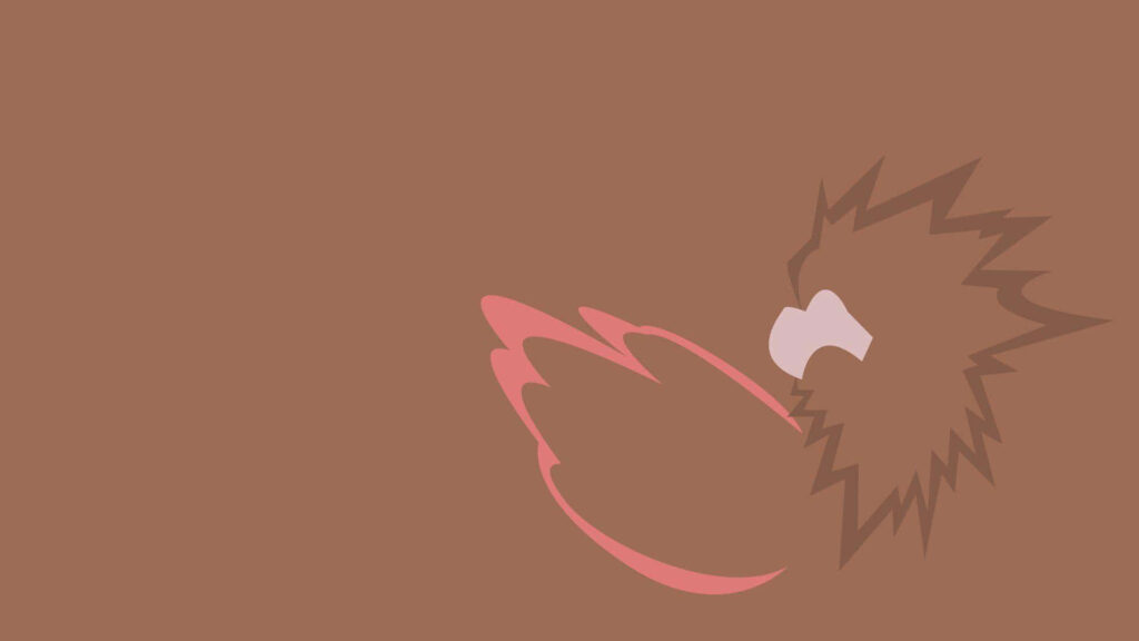 Minimalist Spearow Wallpaper: Swift Pokémon in Earthy Tones