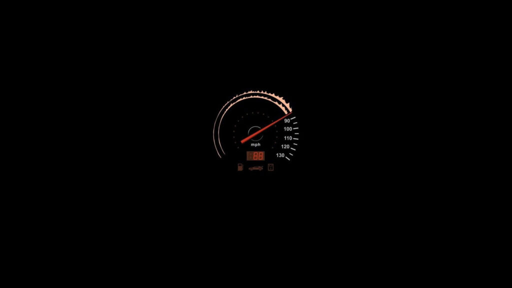 Modern Minimalist Speedometer Wallpaper - Sleek Black Background