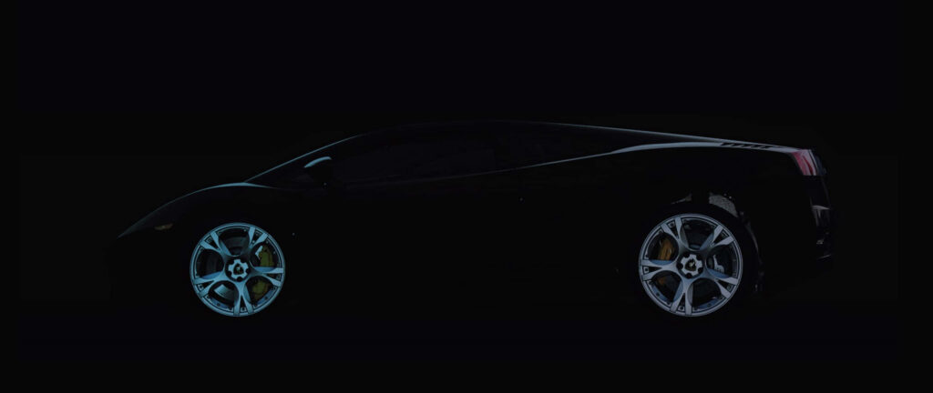 Sleek Sports Car Silhouette Wallpaper on Black Background