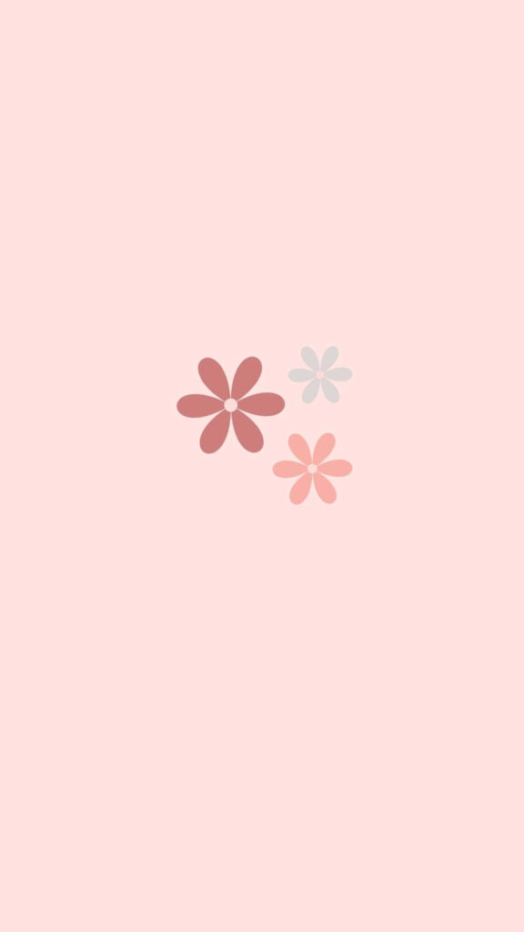 Minimalist Spring Floral Wallpaper with Light Pink Background