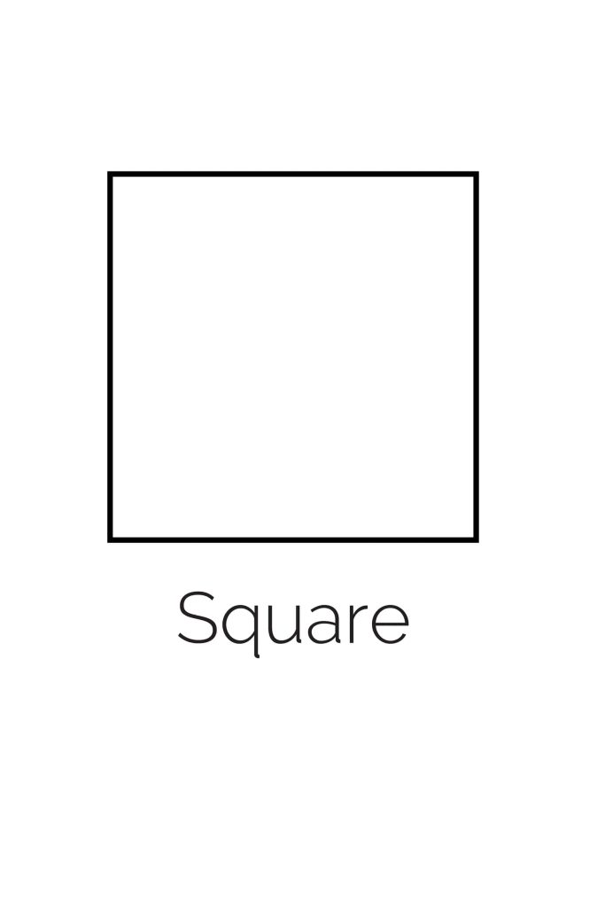 Minimalist square coloring page with bold outline and text for toddler shape learning activities Wallpaper