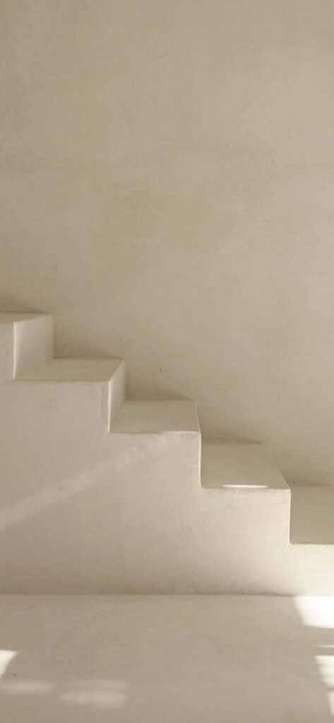 Minimalist Stairs Wallpaper: Calm Beige Background Design