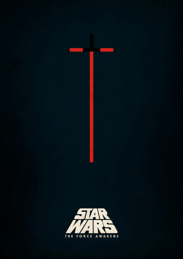 Minimalist Star Wars Lightsaber Wallpaper - The Force Awakens Design