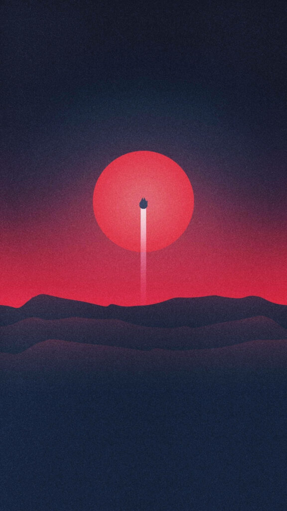 Minimalist Star Wars Wallpaper: Striking Spacecraft Against Bold Sky