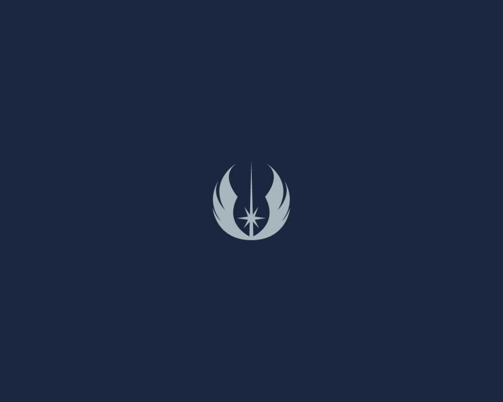 Minimalist Star Wars Symbol Wallpaper on Dark Navy Background