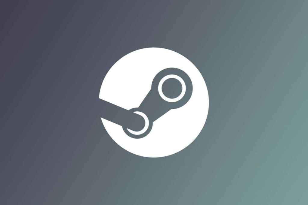 Minimalist Steam platform logo on smooth gradient background modern sleek gaming wallpaper