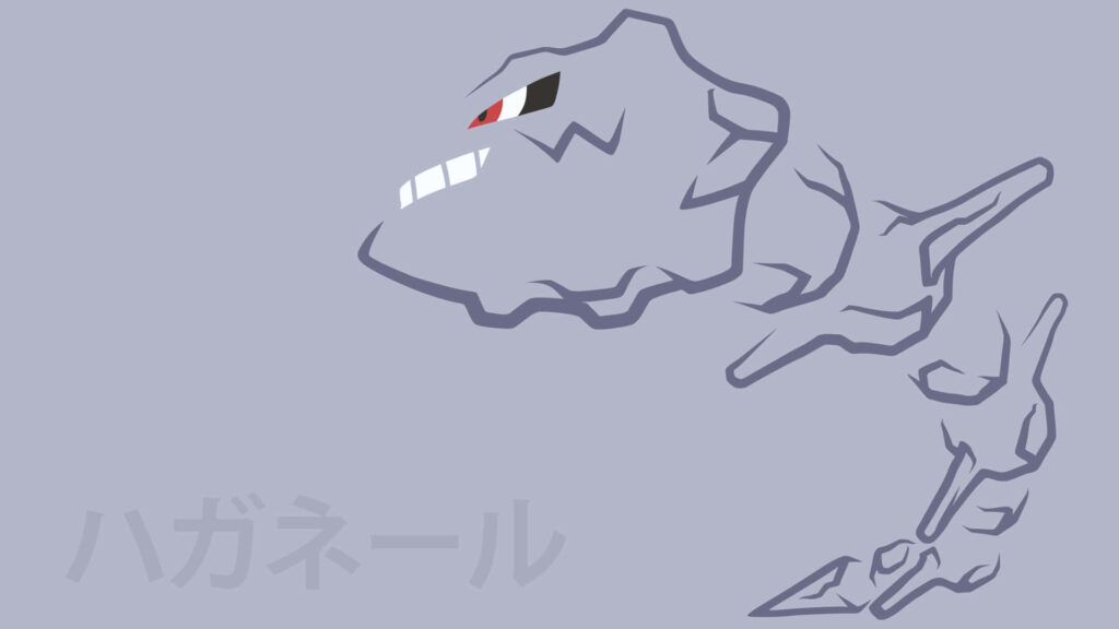 Stylish Steelix Wallpaper: Minimalist Pokémon Design in Gray