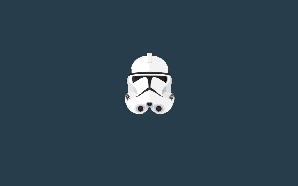 Minimalist Stormtrooper Helmet Wallpaper - Sleek Dark Background