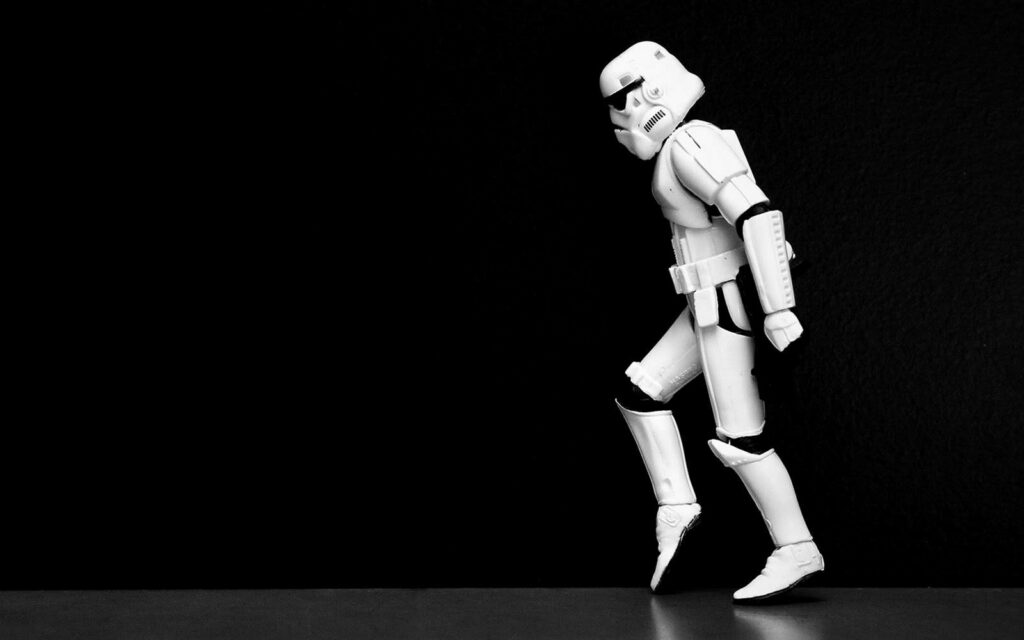 Minimalist Stormtrooper Wallpaper: Bold Monochrome Design