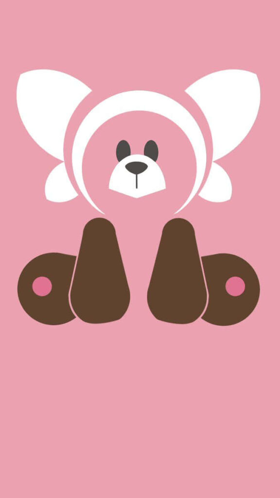 Minimalist Stufful Pokémon Wallpaper on Soft Pink Background