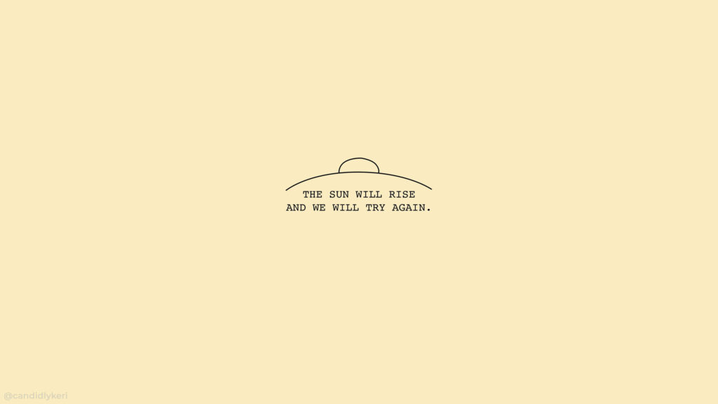 Minimalist Beige Wallpaper: Sun Illustration & Motivational Quote