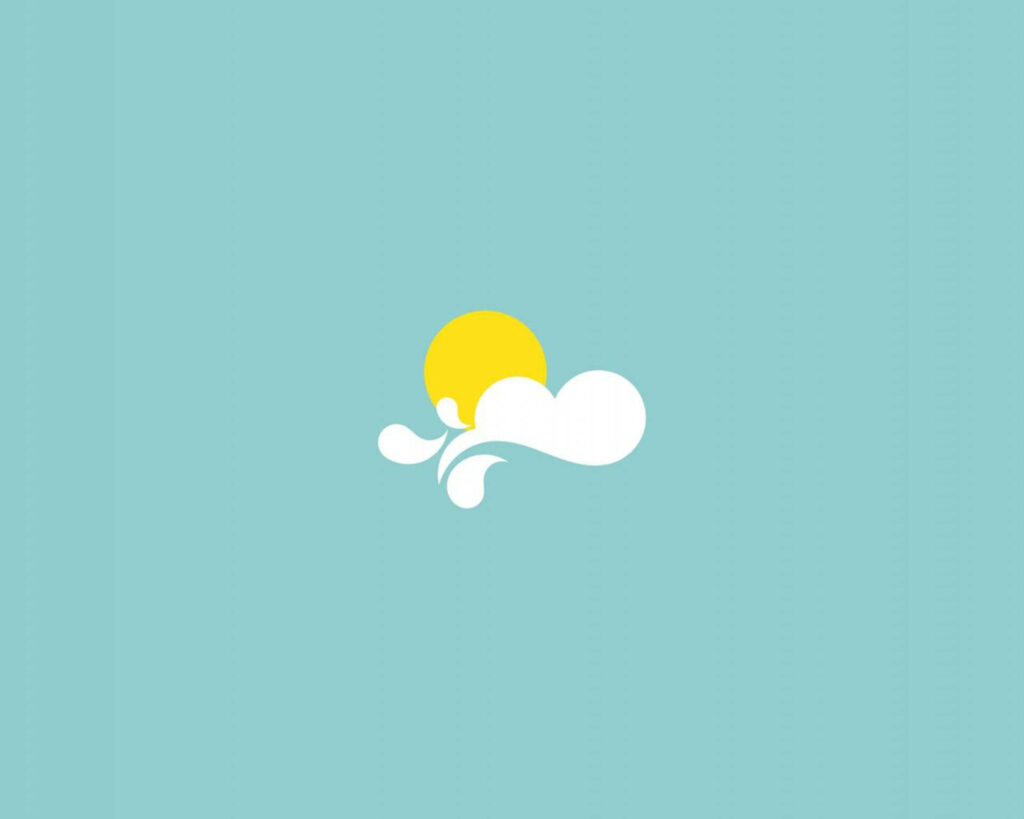 Minimalist Aesthetic Sun & Clouds Wallpaper for Calming Background
