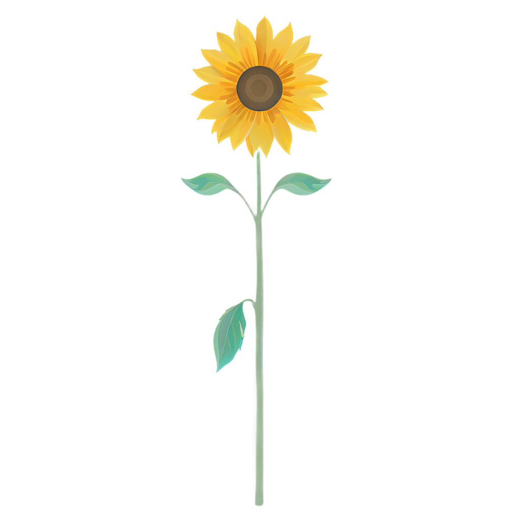 Minimalist Sunflower Wallpaper: Bright Yellow Petals on Clear Background