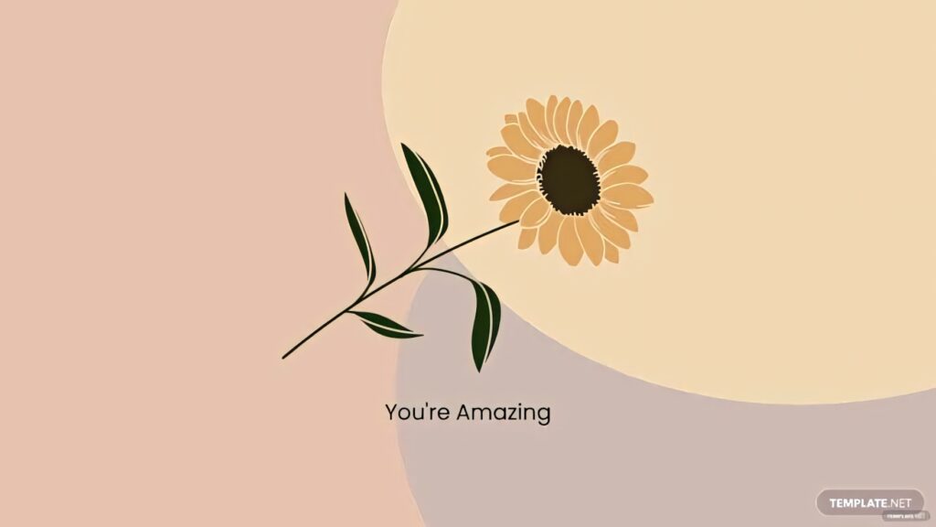 Minimalist Sunflower Wallpaper: 'You're Amazing' on Soft Neutral Background