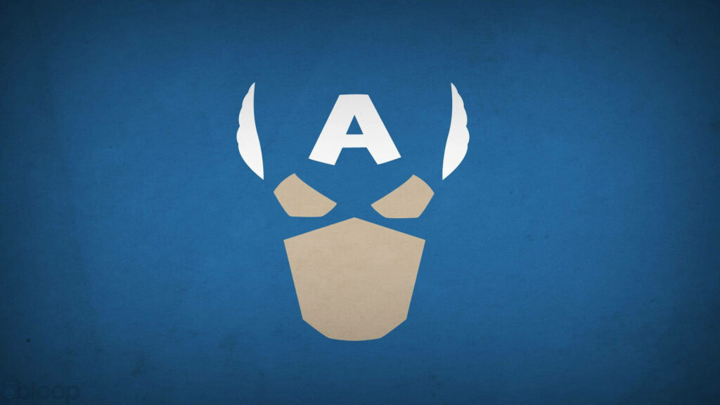 Minimalist Superhero Mask Wallpaper on Solid Blue Background