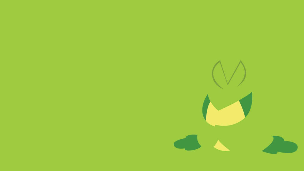Minimalist Swadloon Wallpaper: Leafy Aesthetic on Solid Green Background