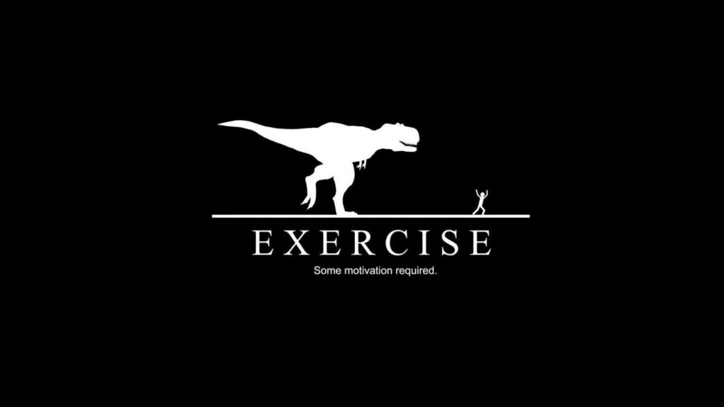 Motivational Minimalist T. Rex Wallpaper: Exercise with Humor