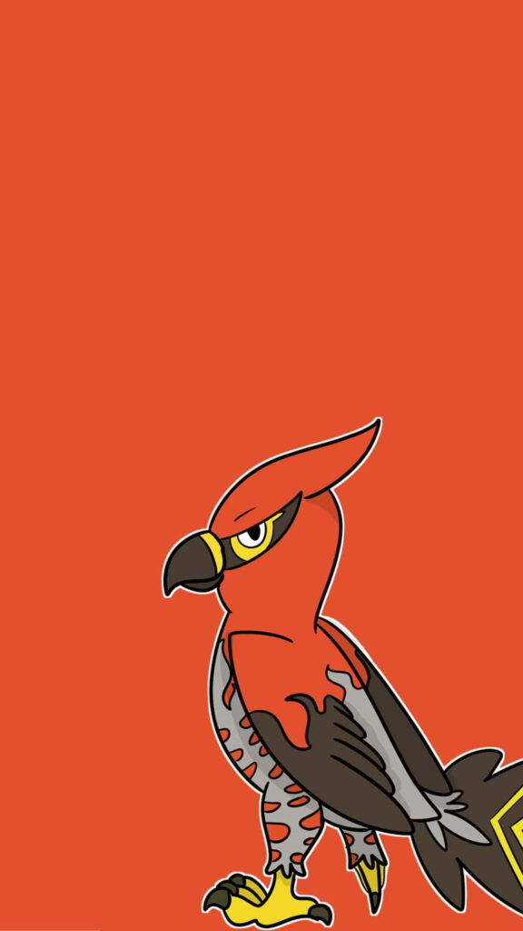 Talonflame Minimalist Wallpaper on Bold Orange Background