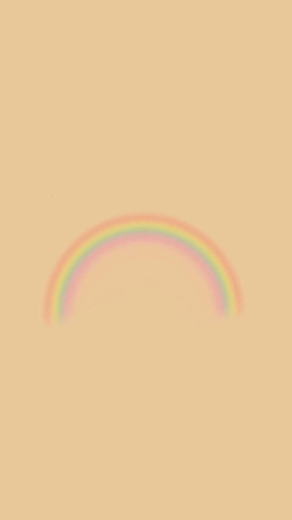 Minimalist tan wallpaper with pastel rainbow on smooth background for elegant calming screen