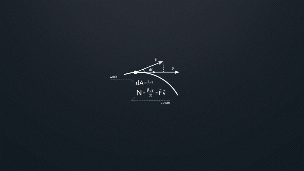 Sleek Black Minimalist Wallpaper with Physics Formula Diagram