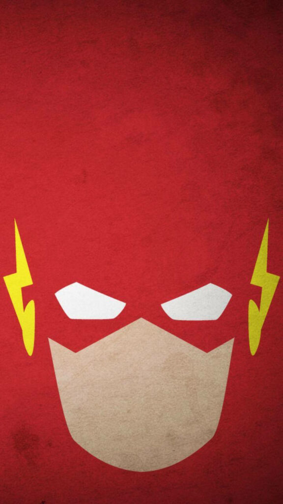 Minimalist The Flash Wallpaper: Bold Red Background & Lightning Bolt Design