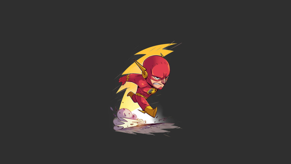 Minimalist The Flash Wallpaper: Dynamic Pose on Dark Background