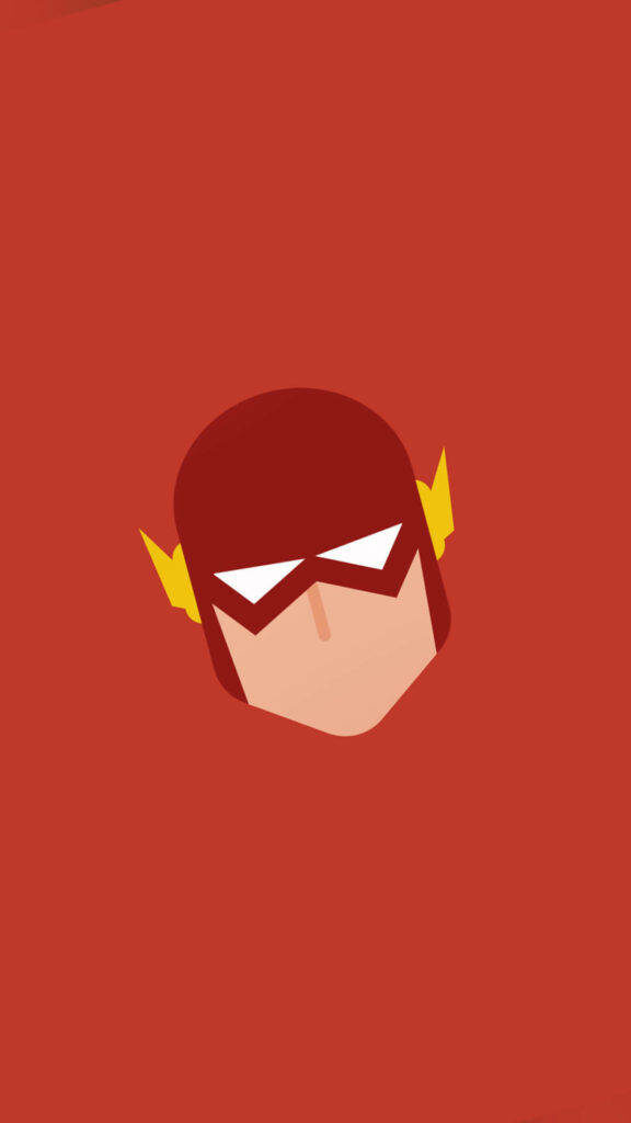Minimalist The Flash iPhone Wallpaper on Solid Red Background