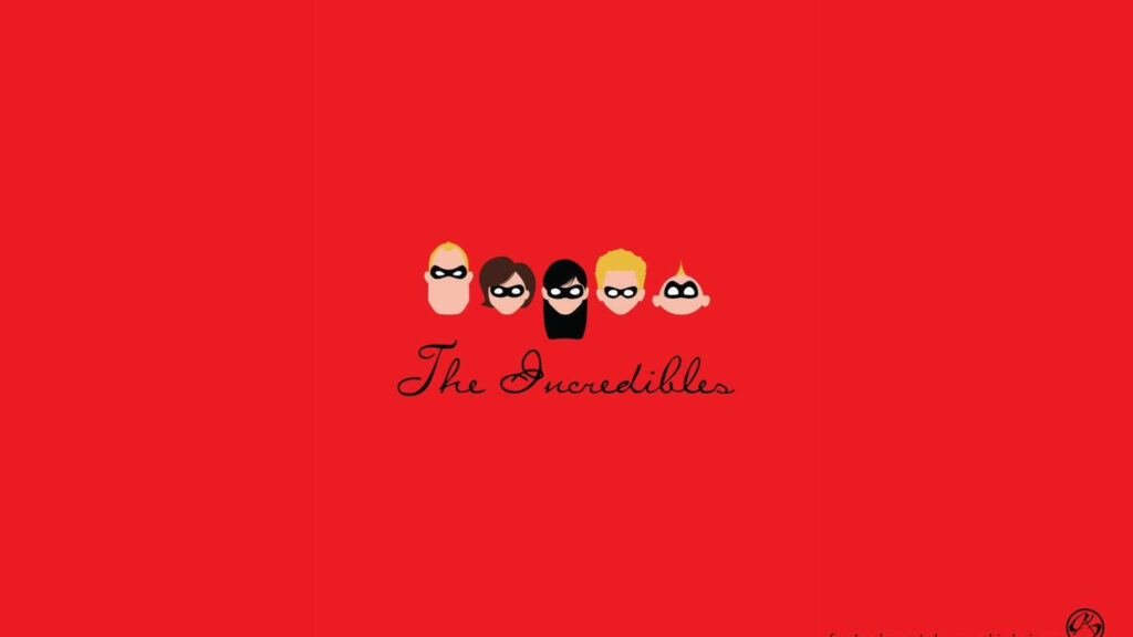 Minimalist The Incredibles Wallpaper - Vibrant Red Background