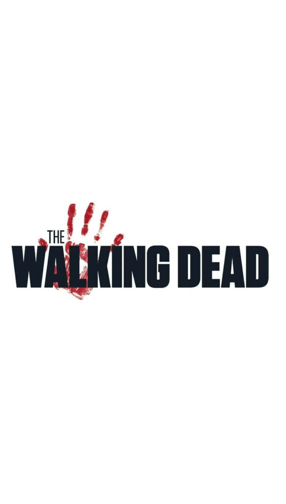 Minimalist The Walking Dead iPhone Wallpaper: Iconic Logo & Red Handprint