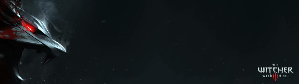 Minimalist The Witcher 3 Wallpaper: Dark Wolf Design for Dual Screens