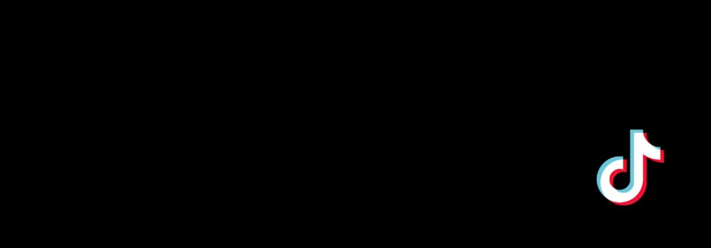 Sleek TikTok logo on black background minimalist modern wallpaper for social media branding
