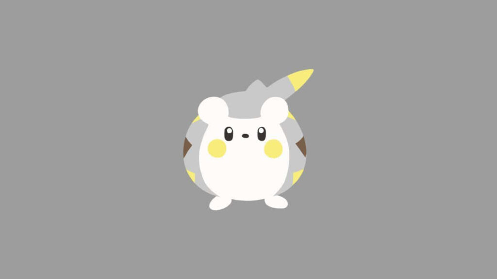 Minimalist Togedemaru Wallpaper: Stylish Gray Background Design