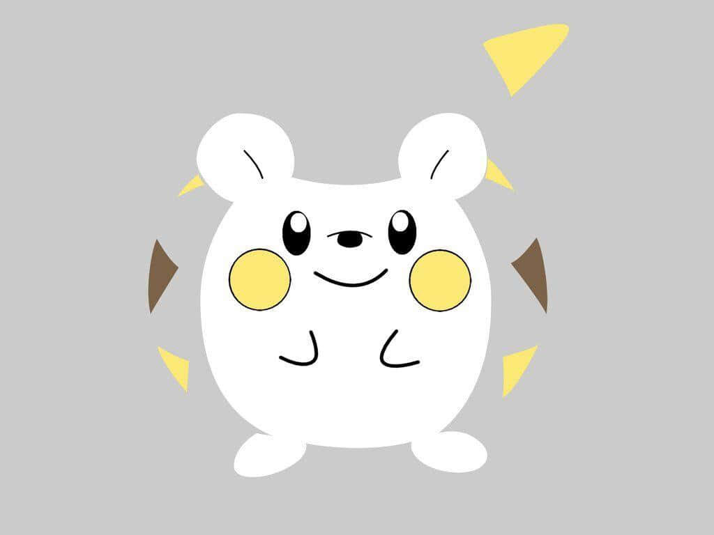 Cheerful Togedemaru Wallpaper: Minimalist Design on Light Gray