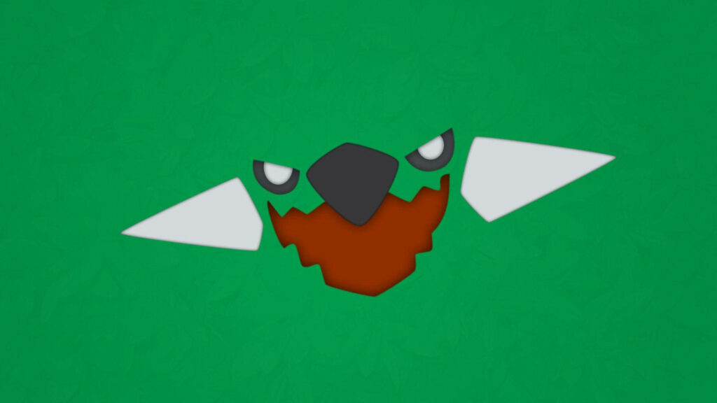 Minimalist Torterra Face Wallpaper on Green Background