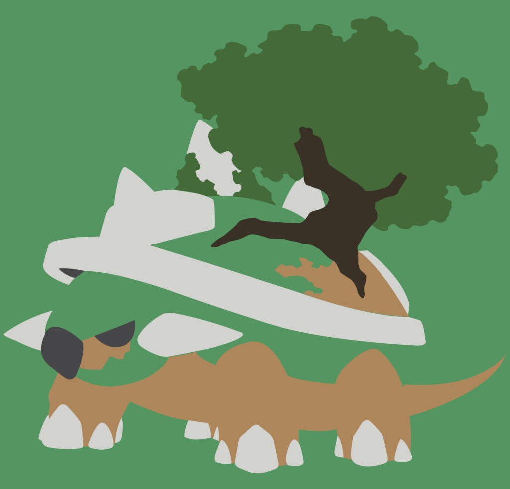 Minimalist Torterra Wallpaper: Geometric Ground/Grass-Type Design