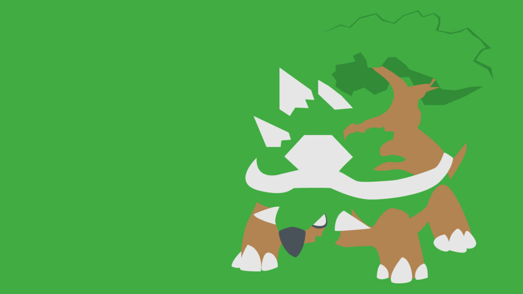 Minimalist Torterra Wallpaper - Nature-Inspired Pokémon Design