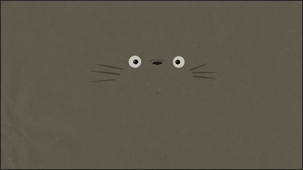 Minimalist Totoro Wallpaper for iPad | Charming Dark Design