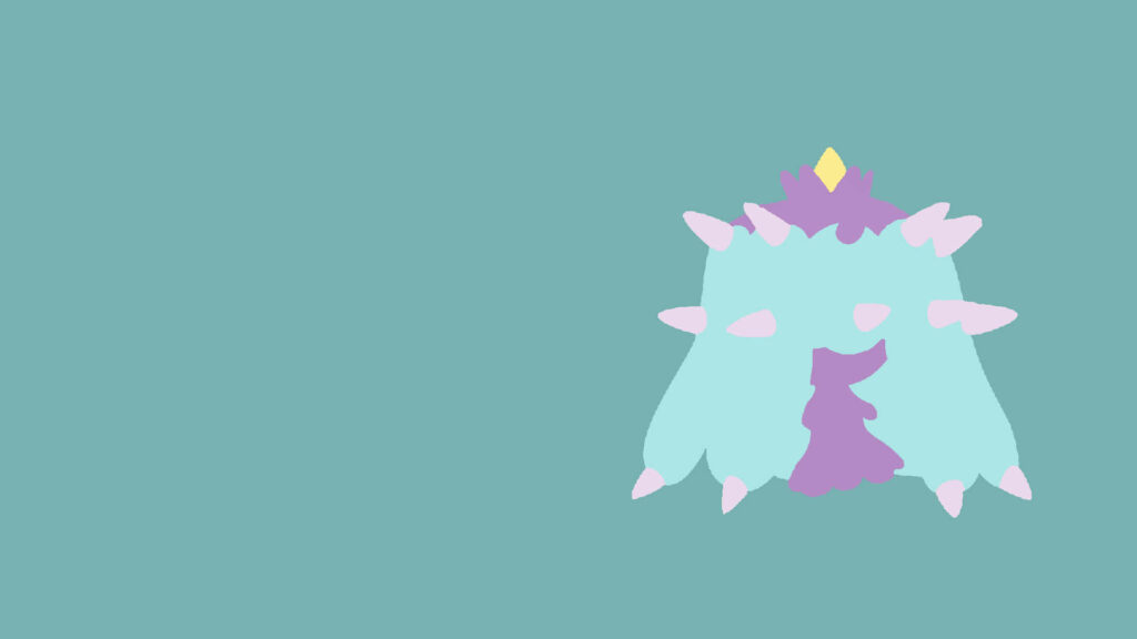 Minimalist Toxapex Wallpaper on Teal Background - Abstract Design