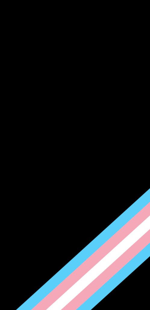 Minimalist transgender flag AMOLED wallpaper with diagonal stripes on deep black background