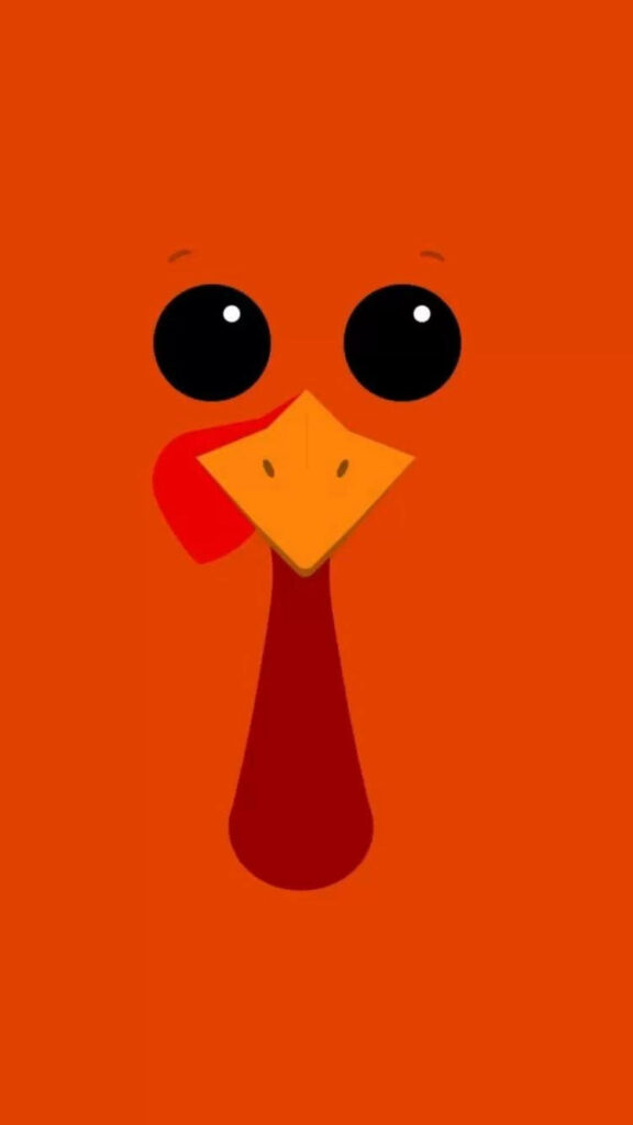 Minimalist Turkey Face Wallpaper for a Cheerful Thanksgiving
