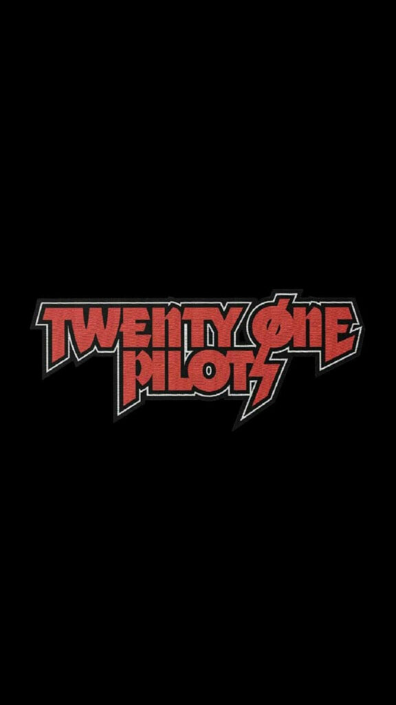 Minimalist Twenty One Pilots Wallpaper: Bold Red & Black Design