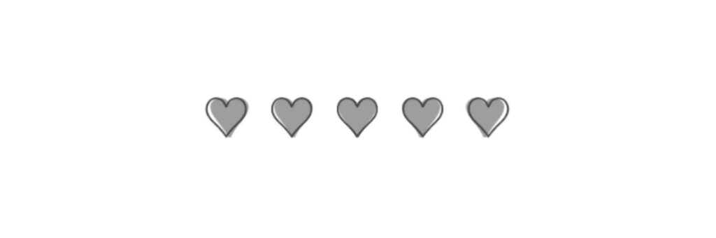 Minimalist Twitter Header: White Wallpaper with 5 Gray Hearts Design