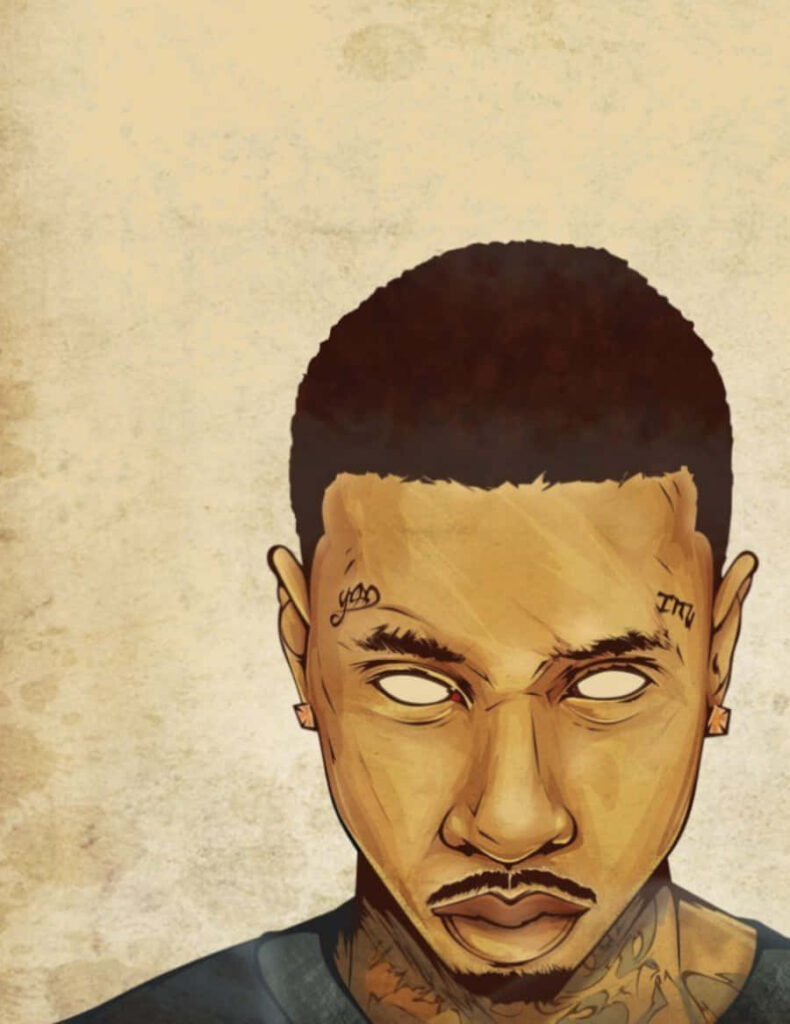 Minimalist Tyga Tattoo Art: Stylish Wallpaper Background Design