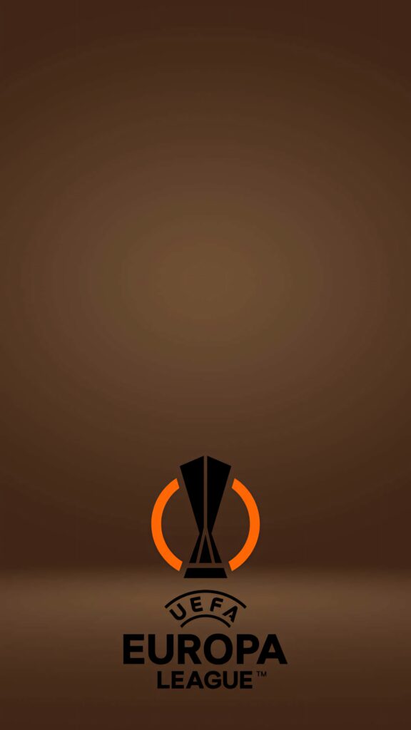 UEFA Europa League wallpaper with dark brown gradient and black orange trophy symbol design