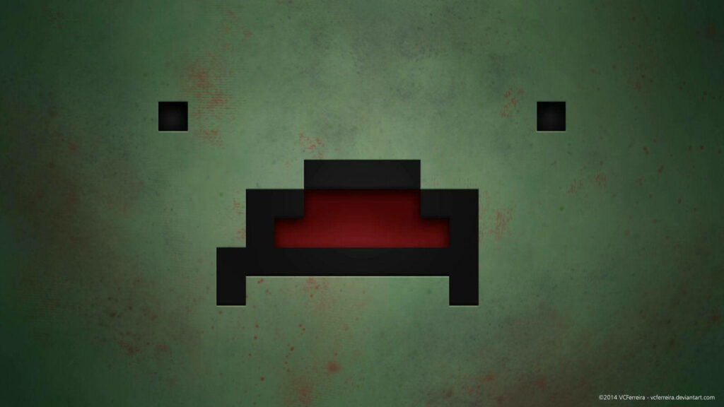 Unturned Zombie Face Wallpaper: Minimalist Pixel Art Background