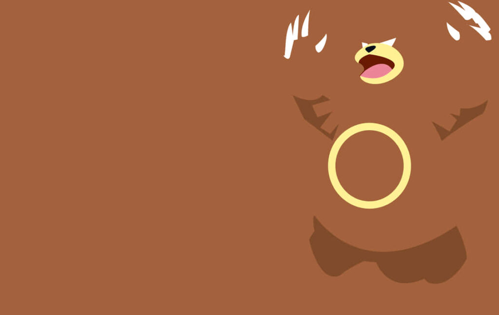 Minimalist Ursaring HD Wallpaper with Brown Background for Fans
