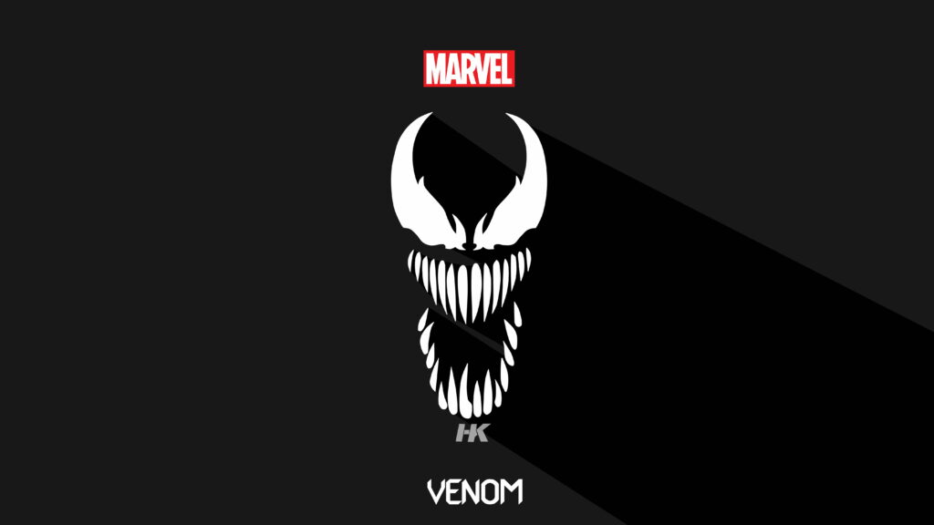 Minimalistic Masterpiece: Venom in Superhero Simplicity Wallpaper