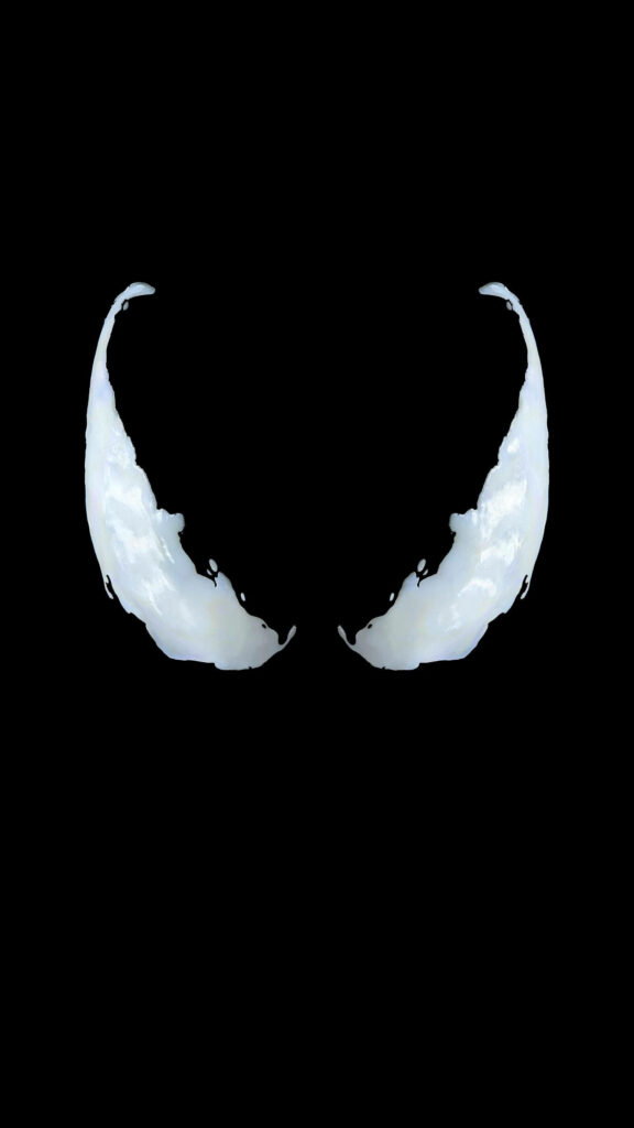 Minimalist Venom-Inspired Wallpaper: Bold Black & White Design