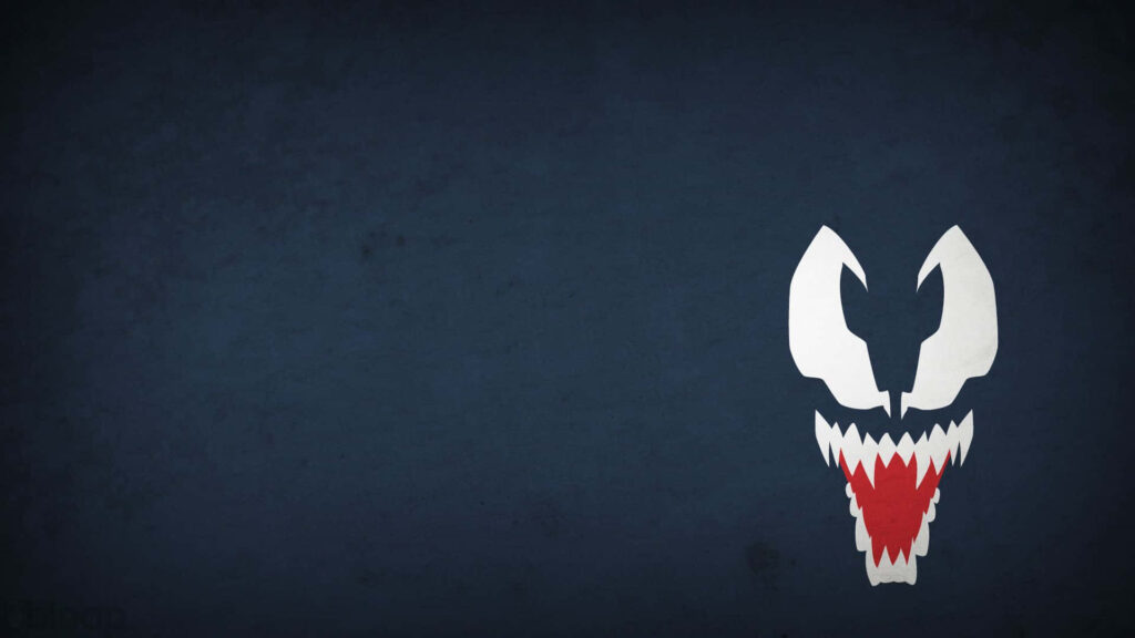 Minimalist Venom Wallpaper - 1080p Blue Background Design