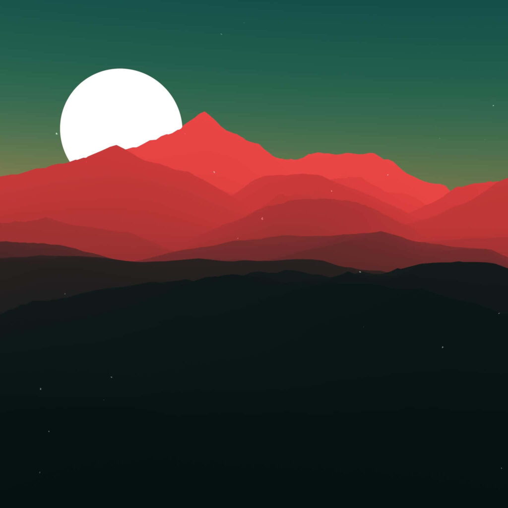 Vibrant Minimalist Mountain Range Wallpaper with Bold Colors